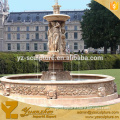 large size garden standing lady with lion head natural stone water fountain